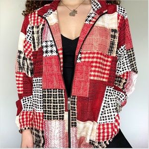 SOLD / VINTAGE • red patterned windbreaker